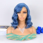 Açık Parlement Mavisi Yan Tül Peruk thumbnail 1
