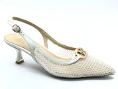 Feles Dantel Detaylı Arkası Açık Stiletto Kadın Topuklu Ayakkabı thumbnail 3