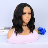 Siyah Karamel Işıltılı Fiber Sentetik Tül Peruk thumbnail 2