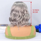 Silver Gri Yan Tül Peruk thumbnail 5