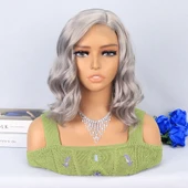 Silver Gri Yan Tül Peruk thumbnail 1