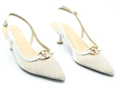 Feles Dantel Detaylı Arkası Açık Stiletto Kadın Topuklu Ayakkabı thumbnail 2