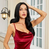 Uzun Hafif Dalgalı Siyah Tül Peruk thumbnail 3