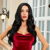 Uzun Hafif Dalgalı Siyah Tül Peruk thumbnail 1