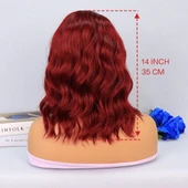 Kızıl Fiber Sentetik Tül Peruk - 5