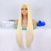 Platin Sarısı Ekstra Uzun Tül Peruk thumbnail 3