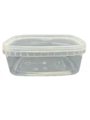 800ml şeffaf  plastik oval kutu, 12 adet, oval kutu, gıda kutusu, saklama kabı, tahin kutusu, pekmez kutusu, bal kutusu - 1