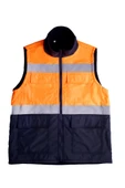 TURUNCU-MAVİ POLARLI KIŞLIK İKAZ YELEĞİ - 1
