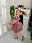 Özel Tasarım – Minik Stil Sahiplerine Özel Çiçekli Elbise I Bayramlık Kız Çocuk Elbise - 3