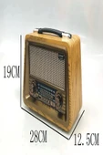ULTRATEKNO R-2066BT Nostaljik Radyo Gerçek Ahşap Eskitme Bluetooth Hoparlör Mp3 Çalar Müzik Kutusu - 4