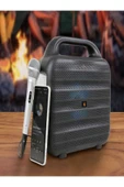 ULTRATEKNO KTF-1769 Mikrofon LED Ampul ve Fenerli Bluetooth Hoparlör Güneş Panelli Powerbank Kamp Hoparlörü - 8