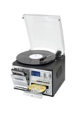 ULTRATEKNO Hepsi Bir Arada elektrikli Vintage Plak Çalar CD Çalar Kaset USB Bluetooth Tf Aux Kumandalı Pikap - 2