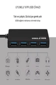 ULTRATEKNO USB Type C Hub 4 Port 3.0 USB Çoklayıcı Type-C USB 3.0 Çoklayıcı - 8