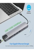 ULTRATEKNO 8in1 HUB Macbook Uyumlu Type-C™ To 4K HDMI Tv Projeksiyon Ethernet Çevirici Hub Adaptör - 7