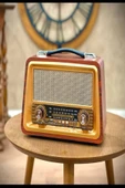 ULTRATEKNO R-2066BT Nostaljik Radyo Gerçek Ahşap Eskitme Bluetooth Hoparlör Mp3 Çalar Müzik Kutusu - 1
