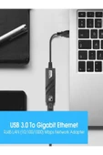 ULTRATEKNO Usb 3.0 To RJ45 Gigabit Ethernet Adaptörü Kablolu USB Dönüştürücü 1000 Mbps Laptop PC Çevirici - 2
