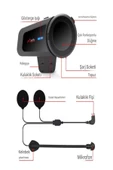 ULTRATEKNO Maxto M2 Su Geçirmez Motosiklet Kask Kulaklık Intercom - 4