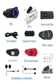 ULTRATEKNO Yeni Sürüm Maxto M3 intercom  360 Derece Dönen Kask Klipsli Kameralı Motosiklet Kask İntercomu - 3