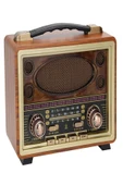 ULTRATEKNO M-2027BT Gerçek Ahşap Eskitme Kaplama Radyo Fm Am Sw USB Tf Aux Destekli Bluetooth Hoparlör - 6