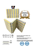 Vip Home Concept Market Ürünleri  Tek Kişilik Katlanır Yer Yatağı Sünger Yatak Sarı Gri Zikzak 70x180 Cm-6 Cm - 1