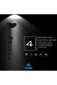 Flow Yapı Stella Siyah Premium Masajlı Duş Paneli - Dikey Jakuzi - Robot Duş - El Duşu - Lüx Duş - 4