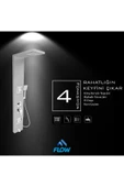 Flow Yapı Atlas Silver Gri Masajlı Duş Paneli - Dikey Jakuzi - Robot Duş - El Duşu - Lüx Duş - 4