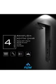 Flow Yapı Atlas Siyah Premium Lena Masajlı Duş Paneli - Dikey Jakuzi - Robot Duş - El Duşu - Lüx Duş - 5
