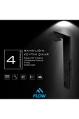 Flow Yapı Venüs Siyah Premium Lena Masajlı Duş Paneli - Dikey Jakuzi - Robot Duş - El Duşu - Lüx Duş - 5