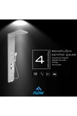 Flow Yapı Diamond Silver Gri Masajlı Duş Paneli - Dikey Jakuzi - Robot Duş - El Duşu - Lüx Duş - 4