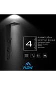 Flow Yapı Atlas Siyah Premium Masajlı Duş Paneli - Dikey Jakuzi - Robot Duş - El Duşu - Lüx Duş - 5