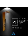 Flow Yapı Victoria Teak Ağacı Desenli Premium Masajlı Duş Paneli - Dikey Jakuzi - Robot Duş - El Duşu - Lüx - 3