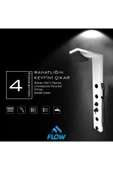 Flow Yapı Venüs Beyaz Premium Lena Masajlı Duş Paneli - Dikey Jakuzi - Robot Duş - El Duşu - Lüx Duş - 3