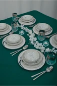 Farika Porselen Yaprak Dökümü 24 Parça 6 Kişilik Porselen Yemek Takımı - 2