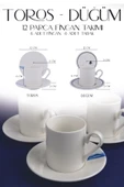 Farika Porselen Toros 12 Parça 6 Kişilik Porselen Kahve Fincan Takımı - 3