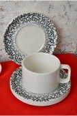 Farika Porselen Dalmaçya 4 Parça 2 Kişilik Porselen Çay Fincanı Takımı - 1