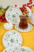 Farika Porselen Kartanem 6'lı Porselen Çay Tabağı Seti - 3