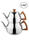 Özkent Marmaris Mini Boy Ahşap Kulp 1,9 Lt Paslanmaz Çelik Çaydanlık K314.03 - 1
