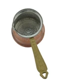 Orijinal Dövme Bakır 260ml Kalın Taban Prinç Sap Büyük Cezve - 3