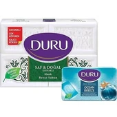 Duru Saf ve Doğal Kaynaklı Beyaz Sabun Klasik 4 x 150 g = 600 g + Duş Sabunu Okyanus Tazeliği 150 g - 1