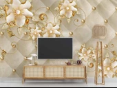 Soft çiçek ve inci Duvar Kağıdı Baskı thumbnail 3