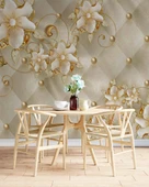 Soft çiçek ve inci Duvar Kağıdı Baskı thumbnail 5