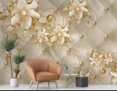Soft çiçek ve inci Duvar Kağıdı Baskı thumbnail 6