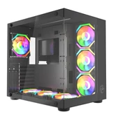 Gametech Prime V3 Tuş Kontrollü RGB 7x120mm Fan Oyuncu (Gaming) Bilgisayar Kasası - 1