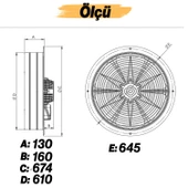 Havalandırma Aspiratörü Fanı 170 W Trifaze Kirli Hava Kötü Koku Tahliye Metal Fan Vantilatör 600 mm - 3