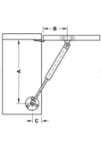 Dolap Kapak Pistonu Mutfak Dolabı Kapağı Gazlı Amortisörlü Piston 100n / 25cm - 4