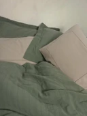 Cotton Box  Çift Kişilik Yatak Örtülü Pike Takımı Natura Vilo Yeşil thumbnail 2