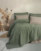 Cotton Box  Çift Kişilik Yatak Örtülü Pike Takımı Natura Vilo Yeşil thumbnail 1