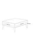 Orta Sehpa Masa Salon Sehpası Lüx Model 90x50x33 Beyaz - 5