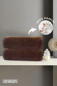 2'li Kahve Banyo Havlusu - 70x140 Cm, 490 Gr, %100pamuk, Spa Ve Otel Havlusu, Günlük Kullanıma Uygun - 1