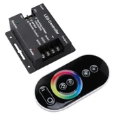 Dokunmatik Kumandalı RGB Şerit Led Kontrol Devresi cihaz 644-TOU-RF-RGB18A Siyah 432W 12-24V uzaktan kumanda RF - 1